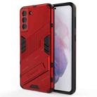 For Samsung Galaxy S21+ 5G Punk Armor 2 in 1 PC + TPU Shockproof Case with Invisible Holder(Red) - 1