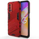 For OPPO A93 5G Punk Armor 2 in 1 PC + TPU Shockproof Case with Invisible Holder(Red) - 1