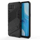 For OPPO F17 Pro Punk Armor 2 in 1 PC + TPU Shockproof Case with Invisible Holder(Black) - 1