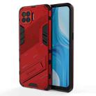 For OPPO F17 Pro Punk Armor 2 in 1 PC + TPU Shockproof Case with Invisible Holder(Red) - 1