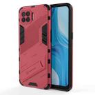 For OPPO F17 Pro Punk Armor 2 in 1 PC + TPU Shockproof Case with Invisible Holder(Light Red) - 1