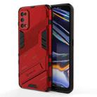 For OPPO Realme 7 Pro Punk Armor 2 in 1 PC + TPU Shockproof Case with Invisible Holder(Red) - 1