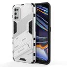 For OPPO Realme 7 Pro Punk Armor 2 in 1 PC + TPU Shockproof Case with Invisible Holder(White) - 1