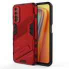 For OPPO Realme 7 Punk Armor 2 in 1 PC + TPU Shockproof Case with Invisible Holder(Red) - 1