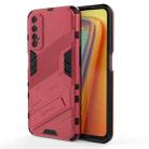 For OPPO Realme 7 Punk Armor 2 in 1 PC + TPU Shockproof Case with Invisible Holder(Light Red) - 1