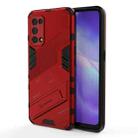 For OPPO Reno5 5G Punk Armor 2 in 1 PC + TPU Shockproof Case with Invisible Holder(Red) - 1