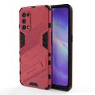 For OPPO Reno5 5G Punk Armor 2 in 1 PC + TPU Shockproof Case with Invisible Holder(Light Red) - 1