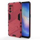 For OPPO Reno5 Pro Punk Armor 2 in 1 PC + TPU Shockproof Case with Invisible Holder(Light Red) - 1