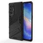 For OPPO Reno5 Pro+ Punk Armor 2 in 1 PC + TPU Shockproof Case with Invisible Holder(Black) - 1