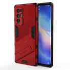 For OPPO Reno5 Pro+ Punk Armor 2 in 1 PC + TPU Shockproof Case with Invisible Holder(Red) - 1