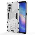 For OPPO Reno5 Pro+ Punk Armor 2 in 1 PC + TPU Shockproof Case with Invisible Holder(White) - 1