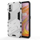 For OPPO Realme V15 Punk Armor 2 in 1 PC + TPU Shockproof Case with Invisible Holder(White) - 1