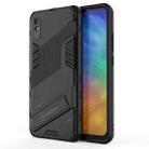 For Xiaomi Redmi 9A Punk Armor 2 in 1 PC + TPU Shockproof Case with Invisible Holder(Black) - 1