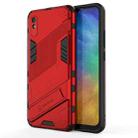 For Xiaomi Redmi 9A Punk Armor 2 in 1 PC + TPU Shockproof Case with Invisible Holder(Red) - 1