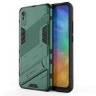 For Xiaomi Redmi 9A Punk Armor 2 in 1 PC + TPU Shockproof Case with Invisible Holder(Green) - 1