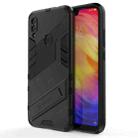 For Xiaomi Redmi Note 7 Punk Armor 2 in 1 PC + TPU Shockproof Case with Invisible Holder(Black) - 1