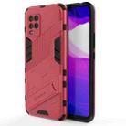 For Xiaomi Mi 10 Lite 5G Punk Armor 2 in 1 PC + TPU Shockproof Case with Invisible Holder(Light Red) - 1