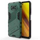 For Xiaomi Poco X3 Punk Armor 2 in 1 PC + TPU Shockproof Case with Invisible Holder(Green) - 1