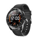 MX12 1.3 inch IPS Color Screen IP68 Waterproof Smart Watch, Support Bluetooth Call / Sleep Monitoring / Heart Rate Monitoring, Style: Leather Strap(Black) - 1