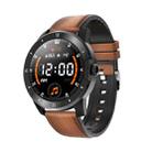 MX12 1.3 inch IPS Color Screen IP68 Waterproof Smart Watch, Support Bluetooth Call / Sleep Monitoring / Heart Rate Monitoring, Style: Leather Strap(Black Brown) - 1