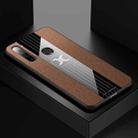 For Xiaomi Redmi Note 8 XINLI Stitching Cloth Texture Shockproof TPU Protective Case(Brown) - 1