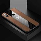 For Xiaomi Mi 8 XINLI Stitching Cloth Texture Shockproof TPU Protective Case(Brown) - 1