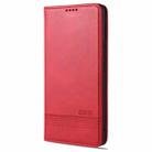 For vivo X60 5G AZNS Magnetic Calf Texture Horizontal Flip Leather Case with Card Slots & Holder & Wallet(Red) - 1