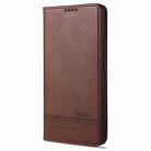 For vivo X60 5G AZNS Magnetic Calf Texture Horizontal Flip Leather Case with Card Slots & Holder & Wallet(Dark Brown) - 1