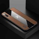 For Xiaomi Mi CC9e XINLI Stitching Cloth Texture Shockproof TPU Protective Case(Brown) - 1