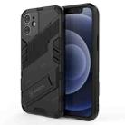 For iPhone 12 mini Punk Armor 2 in 1 PC + TPU Shockproof Case with Invisible Holder (Black) - 1