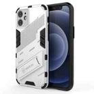 For iPhone 12 mini Punk Armor 2 in 1 PC + TPU Shockproof Case with Invisible Holder (White) - 1