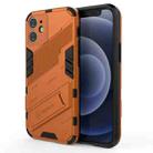 For iPhone 12 mini Punk Armor 2 in 1 PC + TPU Shockproof Case with Invisible Holder (Orange) - 1