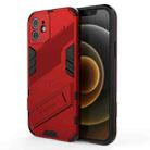 For iPhone 12 Punk Armor 2 in 1 PC + TPU Shockproof Case with Invisible Holder(Red) - 1