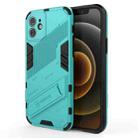 For iPhone 12 Punk Armor 2 in 1 PC + TPU Shockproof Case with Invisible Holder(Blue) - 1