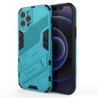 For iPhone 12 Pro Punk Armor 2 in 1 PC + TPU Shockproof Case with Invisible Holder(Blue) - 1