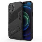 For iPhone 12 Pro Max Punk Armor 2 in 1 PC + TPU Shockproof Case with Invisible Holder(Black) - 1