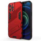 For iPhone 12 Pro Max Punk Armor 2 in 1 PC + TPU Shockproof Case with Invisible Holder(Red) - 1