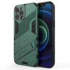For iPhone 12 Pro Max Punk Armor 2 in 1 PC + TPU Shockproof Case with Invisible Holder(Green) - 1