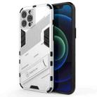 For iPhone 12 Pro Max Punk Armor 2 in 1 PC + TPU Shockproof Case with Invisible Holder(White) - 1