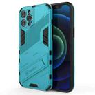 For iPhone 12 Pro Max Punk Armor 2 in 1 PC + TPU Shockproof Case with Invisible Holder(Blue) - 1