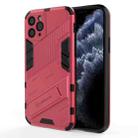 For iPhone 11 Pro Punk Armor 2 in 1 PC + TPU Shockproof Case with Invisible Holder (Light Red) - 1