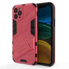 For iPhone 11 Punk Armor 2 in 1 PC + TPU Shockproof Case with Invisible Holder (Light Red) - 1