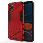 For iPhone 11 Pro Max Punk Armor 2 in 1 PC + TPU Shockproof Case with Invisible Holder (Red) - 1