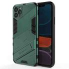 For iPhone 11 Pro Max Punk Armor 2 in 1 PC + TPU Shockproof Case with Invisible Holder (Green) - 1