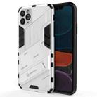 For iPhone 11 Pro Max Punk Armor 2 in 1 PC + TPU Shockproof Case with Invisible Holder (White) - 1