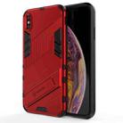 For iPhone XS Max Punk Armor 2 in 1 PC + TPU Shockproof Case with Invisible Holder(Red) - 1