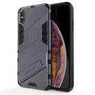 For iPhone XS Max Punk Armor 2 in 1 PC + TPU Shockproof Case with Invisible Holder(Grey) - 1