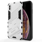For iPhone XS Max Punk Armor 2 in 1 PC + TPU Shockproof Case with Invisible Holder(White) - 1