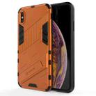 For iPhone XS Max Punk Armor 2 in 1 PC + TPU Shockproof Case with Invisible Holder(Orange) - 1