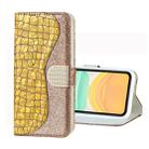 For iPhone 11 Laser Glitter Powder Crocodile Texture Horizontal Flip Leather Case, with Holder & Card Slots & Wallet(Gold) - 1